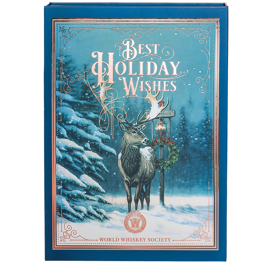 World Whiskey Society Best Holiday Wishes Bourbon Ball Ornament Gift Set
