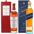 The Macallan 18 Year Old Sherry Oak & Johnnie Walker Blue Label Scotch Executive Gift Bundle