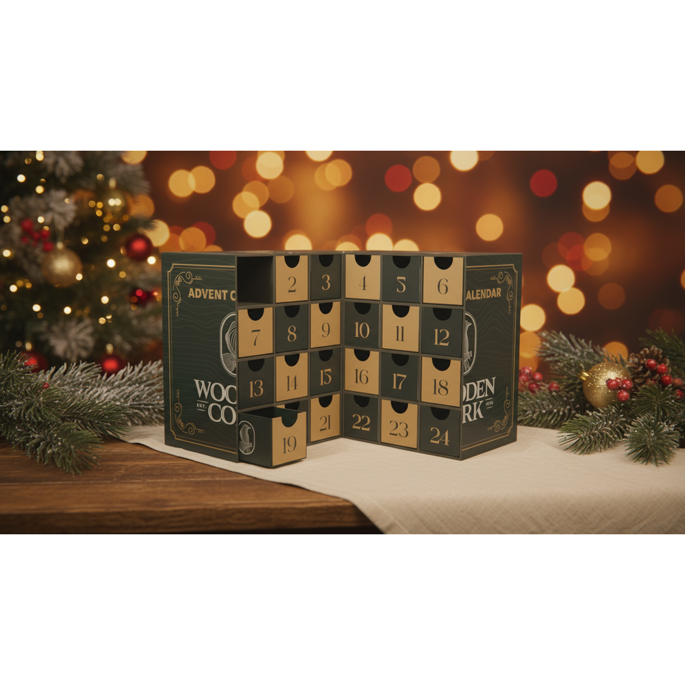 Wooden Cork Luxury Spirits Advent Calendar: Ultimate Alcohol Holiday Gift for Connoisseurs